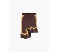 Ph5 Womens Maple Brown Audrey Fringe-embellished Stretch-recycled-viscose Blend Mini Skirt Xs