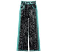 PH5 Zahra Printed Wide-leg Knitted Trousers - Black - M (UK12 / M)