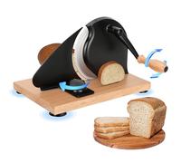 Phabcf Classic Manual Bread Slicer, Black, Teak and Aluminum Alloy, Stainless Steel Blade, 11.8 x 7.8 x 7.5 inches, 5.5 pounds