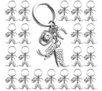 PHAETON 20PCS Hat Boot Horseshoe Keychain Western Cowgirl Keychain Equestrian Keychain Horse Lover Gift Cowboy Keychain Gift for Cowboy, Gift for Cowgirl, Cowboy Key Ring, Silver