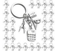 PHAETON 20PCS MathTeacher Gifts Mathematics Teacher Keychain, Teacher Keychain, Architect, Architectural Engineer Teacher, Geometry, Math Book, Teacher Gift, Math Teacher Key Ring