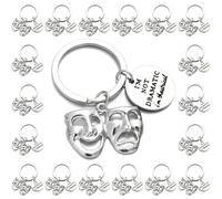 PHAETON 20PCS Theatre Keychain Drama Mask Gift Comedy Tragedy Mask Theatre Actor Actress Broadway Musical Drama Keychain I'm Not Dramatic I'm Theatrical for Performer Gift Musical Lovers Gifts,