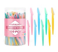 Phafaloop 100 Pcs Eyebrow Razor and Face Razor for Women and Men, Safe and Beginner-Friendly Dermaplaning Tool with Protective Cover
