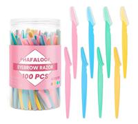 Phafaloop 100 Pcs Eyebrow Razor and Face Razor for Women and Men, Safe and Beginner-Friendly Dermaplaning Tool with Protective Cover