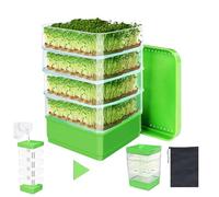 PHAIN Seed Sprouting Kit, 6-Tier Plant Germination Tray, Food Grade PP, Soil-Free, Ideal for Bean Sprouts, Cat Grass, Wheat Grass, Beans, Microgreens, Indoor Use