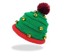 Phaiy Halloween Christmas Festival Funny Knit Beanie Cuffed Plain Knited Hat Holiday Warm Snow Caps Funny Party Beanie Hats, Bells, One size