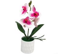 Phalaenopsis Artificial Bonsai for Interior Accents in Neutral Tone Rooms with Focus on Organic Form and Subtle Contrast (purple-white)