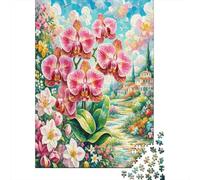 Phalaenopsis Orchid Jigsaws Puzzle Multicoloured Flower Coloured Flower Jigsaw Puzzles for All Ages Educational Fun Challenging Indoor Leisure Great Present 70x50cm/1000pcs