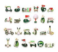 PHALIN 24Pcs Golf Brooch Pins Set Enamel Golf Ball Flag Tee Club Cart Brooches Golf Jewelry Accessories Costume Outfits Golf Party Favors Gifts, Enamel, no gemstone