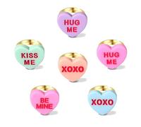 PHALIN 6PCS Valentine’s Day Rings for Women Love XOXO Conversation Candy Heart Stackable Ring Set Adjustable Gold Knuckle Rings Valentine’s Day Finger Rings Accessories Outfits Gifts, 6, 7, 8, Alloy