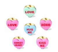PHALIN 6PCS Valentine’s Day Rings for Women Love XOXO Conversation Candy Heart Stackable Ring Set Adjustable Gold Knuckle Rings Valentine’s Day Finger Rings Accessories Outfits Gifts, 6, 7, 8, Alloy