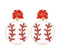 PHALIN Baseball Earrings for Women Fun Rhinestone Gloves Uniform Bat Drop Dangle Earrings Game Day Sports Jewelry Baseball Mom Accessories Gifts, Zinc, No Gemstone