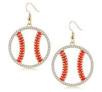 PHALIN Baseball Earrings for Women Fun Rhinestone Gloves Uniform Bat Drop Dangle Earrings Game Day Sports Jewelry Baseball Mom Accessories Gifts, Zinc, No Gemstone