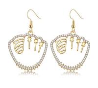 PHALIN Baseball Earrings for Women Fun Rhinestone Gloves Uniform Bat Drop Dangle Earrings Game Day Sports Jewelry Baseball Mom Accessories Gifts, Zinc, No Gemstone