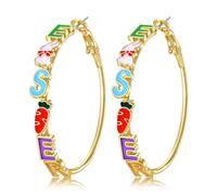 PHALIN Easter Earrings for Women Colorful Egg Bunny Hoop Earrings Spring Holiday Easter Jewelry Accessories Gifts, Zinc, No Gemstone