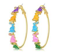 PHALIN Easter Earrings for Women Colorful Egg Bunny Hoop Earrings Spring Holiday Easter Jewelry Accessories Gifts, Zinc, No Gemstone