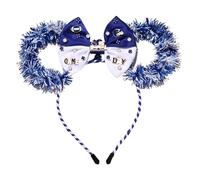 PHALIN Game Day Headband Outfits Accessories for Women Girls Blue White Football Bow Mouse Ear Headband Football Hair Accessories Sport Team Party Favors Gifts (Blue White)