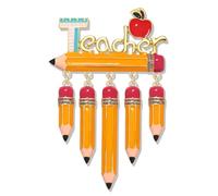 PHALIN Teacher Brooch Pins for Women Back to School Pencil Brooch Pins for Backpack Clothes Hat Accessories Teacher Appreciation Gifts Back to School Jewelry Outfits, Plastic, no gemstone