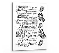 PHAMTE I Thought Of You Today But That Is Nothing New Butterfly Wall Art,Romantic Love Saying Wedding Memorial Print Framed Canvas Painting Artwork Home Bedroom Living Room Office Decor (11x14 Inch)