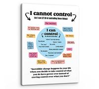 PHAMTE Mental Health What I Can and Cannot Control Wall Art,Positive Poster Print Framed Canvas Painting Artwork For Home School Counseling Treatment Office Therapy Office Decor(11x14 Inch)