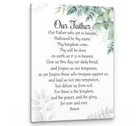 PHAMTE Our Father Prayer Wall Decor,Christian The Lords Prayer Wall Art Decor,Inspirational Quotes Bible Verse Scripture Print Framed Canvas Painting Christian Prayer Room Office Church Decor（11x14