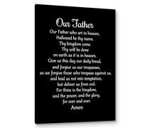 PHAMTE Our Father Wall Art, Christian The Lords Prayer Canvas Painting, Inspirational Bible Verse Scripture Print Framed - Church Office Prayer Room Decor (16x24) (Black)