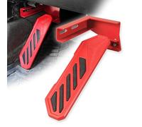 Phamyor Aluminum Anti-Slip Dead Pedal Driver Foot Rest Pad Compatible with 2007-2018 Jeep Wrangler JK JKU, Adjustable Left Side Kick Panel, Red