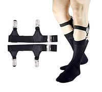 PHANPING Mens Sock Garters Belt Adjustable 2-pack Sturdy Clip Suspenders, Black One Pair, One pair