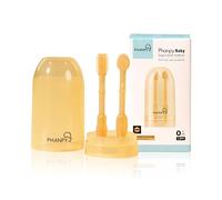 Phanpy Baby Toothbrush+Finger Toothbrush, Silicone Baby Tongue Cleaner Newborn, Infant Toothbrush 0-6 Months and 6 to 12 Months, Baby First Toothbrush, Oral Cleaner (Pink Fairy)