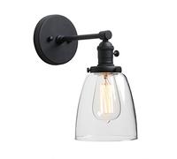Phansthy Vintage Black Wall Sconce Lights Bell Glass E27 | Industrial Wall Lighting for Loft Bar Kitchen Bedroom Living room
