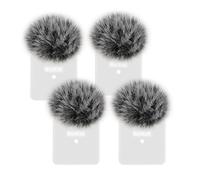 PhantAccy 4PCS Windscreen/Pop Filter for Rode Wireless Go I (1st Gen) Microphones - Furry Mic Cover for Wind & Ambient Noise Reduction (Rode Wireless Go I, Black-White)