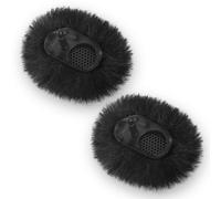 PhantAccy Mic Windscreen for DJI MIC 2, Furry Mic Cover Pop Filter Reduce Background Noise, 4 Packs (Not for DJI MIC 1)-black (Black, 2-PCs)