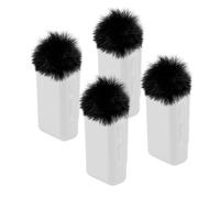 PhantAccy Windscreen/Pop Filter for DJI MIC Wireless Lavalier Microphones - Furry Mic Cover for Wind & Ambient Noise Reduction (4 PCs, Black)