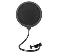 PhantAccy Pop Filter for AT-2020 AT-2035 AT-2040 AT-2050 ATR2500 and All Microphones, Pop Shield for Filtering Plosives and Hissing Noise, Dual-Layer Mesh, 360° Adjustable Gooseneck (Mask-Black)