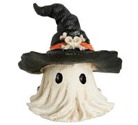 Phantasmal Halloween Resin Horror Hat Garden Ornament Creative Resin Craft Seasonal Decoration Resin Material for Various Settings (Black)