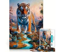 Phantasmal Tiger 1000 Pieces Jigsaws Adults Puzzles Gifts Logic Ability Toy Slow Enjoy Accurate Cut Stylish Gift (38x26cm)