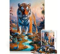 Phantasmal Tiger 1000 Pieces Jigsaws Adults Puzzles Gifts Logic Ability Toy Slow Enjoy Accurate Cut Stylish Gift (38x26cm)