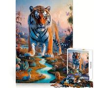 Phantasmal Tiger for Adults 1000 Piece Jigsaw Puzzle Mind Exercise Toy Family Joy Precision Cut Lovely Gift (38x52cm)
