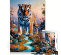 Phantasmal Tiger Jigsaw Puzzles 1000 Pieces for Adults Brain Skill Stress Release Exact Edge Wall Art Decor (50x75cm)