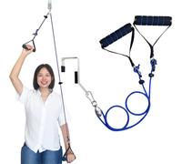 Phantawell Shoulder Pulley for Physical Therapy, Over Door Shoulder Rehab, Arm Pulley, Blue Metal
