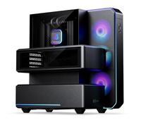 Phanteks EX5 Plus ATX Chamber Case, 360 AIO Included - Black | Compartmentalised ATX case with integrated 360mm AIO, hidden tubing, and isolated CPU, GPU, PSU zones