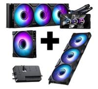 Phanteks Glacier One 360 M25 LCD + M25 120mm Reverse Triple Pack + M25 120mm Normal Single Pack + Nexlinq Controller Hub - Black