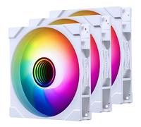 PHANTEKS M25 Gen2 PC Fan 140mm RGB 3-Pack - Reverse Blade Gaming PC Fan White | PWM Fan - up to 1,800 RPM - Modular System - High Airflow - Low Vibration - Quiet