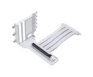 Phanteks Vertical GPU Bracket with 220 mm Flatline PCI-E 4.0 x16 Riser Cable Kit - White II, Enhanced GPU Cooling and Display