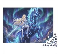 Phantom Blue Knight 1000 Piece Jigsaw Puzzle,Gift Idea,Whimsical Challenge,Stress Relief Aurora,Great Gifts,Home Wall Decor,Premium Cardboard,Adults & Kids 14+ 70x50cm/1000pcs