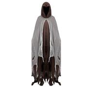 Phantom Costume Cape - Haunted Hooded Clothing, Female Ghost Robe, Gothic Witch Outfit, Sorceress with Dramatic Oversized Hood for Halloween, Cosplay, Carnival, Masquerade WOM