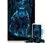 Phantom Lynx︰ Spirit of The Twilight Forest Jigsaw Puzzles 1000 Pieces for Adults Brain Skill Stress Release Exact Edge Wall Art Decor (38x52cm)