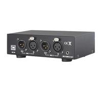 Phantom Microphone Supply, Dual Xlr Input And Output, Stainless Steel, Usb Dc 5V, 160 Mm X 81 Mm X 42 Mm Compact, Audio And Power Cables Included, For Broadcast