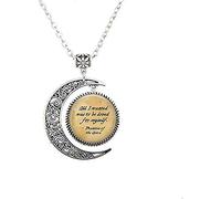 Phantom of The Opera Quote Moon Necklace:"All I Wanted was to be Loved for Myself" - Gaston Leroux - Literary Jewelry Art Picture Jewelry