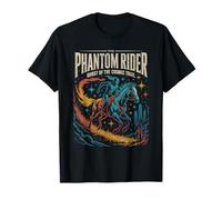 Phantom space rider galloping fire trail through stars T-Shirt